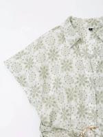 Vestido casual chic con detalle de corte y lazo en la cintura, bordado floral OUWU, primavera verano 2025, de día a fiesta. - details 4