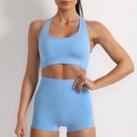 Conjunto de Yoga sin costuras para mujer, ropa deportiva de entrenamiento, Sujetador deportivo acolchado, pantalones cortos - details 5