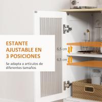 Aparador de Vidrio de 2 Puertas Mueble Ajustable para Sala de Estar y Dormitorio 68x35x85 cm - details 4