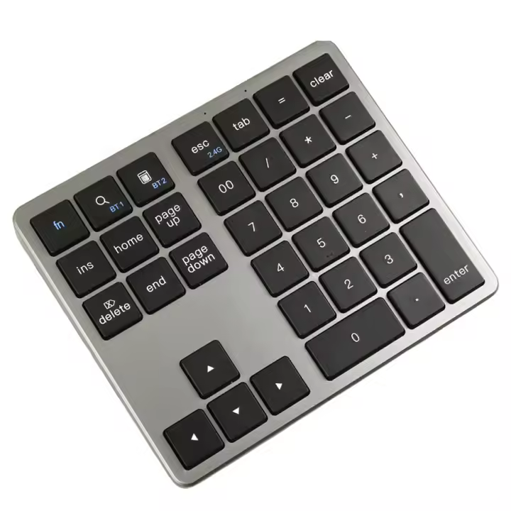 Teclado numérico inalámbrico ultradelgado con Bluetooth 2,4G, teclado numérico recargable por USB para IOS y Android, teclado Digital para ventana - 1
