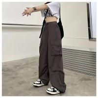 Pantalones de jogging casual para mujeres pantalones de cintura baja pantalones de pierna ancha de cuerda streetwear - details 5