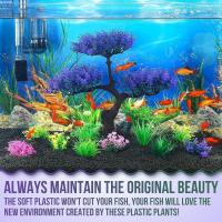 Acuario de plástico, plantas artificiales submarinas, simulación realista, hierba de agua, adorno de plantas acuáticas divertidas - details 2