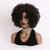 Pelucas sintéticas cortas y rizadas de moda, negras, con flequillo, cabello afro rizado, natural, de 12 pulgadas, para mujer, estilo bob. - details 7