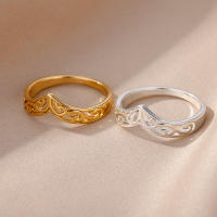 Anillos de acero inoxidable para mujeres y hombres, anillo de tótem de planta de Color dorado, joyería para dedo para fiesta de boda, regalo de tendencia 2024 - details 4