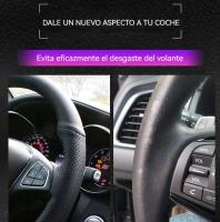 Cubierta de Cuero de Fibra Ultrafina Protector de Volante Personalizable para Citroen Xsara Picasso Berlingo C5 Peugeot Parer Negro - details 2