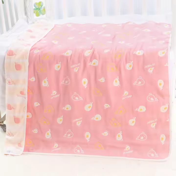 Manta de Algodón Puro para Bebe y Niño, Toalla de baño con estampado de dibujos animados, 110x110cm - 1