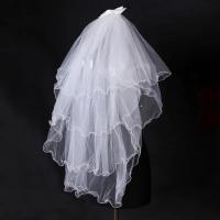 Velo de primera comunión para niñas de flores con lazo blanco santo para encaje con diamantes de imitación, peineta para el pelo para niños, tocado para fiesta de boda - details 2