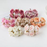 Mini ramo de flores artificiales para boda, 12 piezas, corona de recortes para decoración navideña del hogar, accesorios para vacaciones, rosa de té de seda - details 1