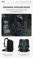Mochila para casco de motocicleta MOTOCENTRIC, mochila para Motocross de gran capacidad de 28L para hombre, mochila impermeable para viajes al aire libre, mochila reflectante para moto - details 12
