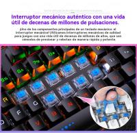 K100 Metal Verdadero Teclado Mecánico Pomo Reposamanos Gaming Eje Cian Cableado USB - details 9