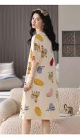 Conjunto De Pijamas De Verano Para Mujer Talla Grande Estampado De Oso Y Corazón Casual Manga Corta Pantalones Anchos Ropa De Dormir Transpirable De Poliéster - details 7
