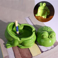 Adorno De Mesa Cerámico Rana Verde Ashtray Figura De Té Accesorio De Interiores Para El Hogar Decoración De Escritorio - details 0