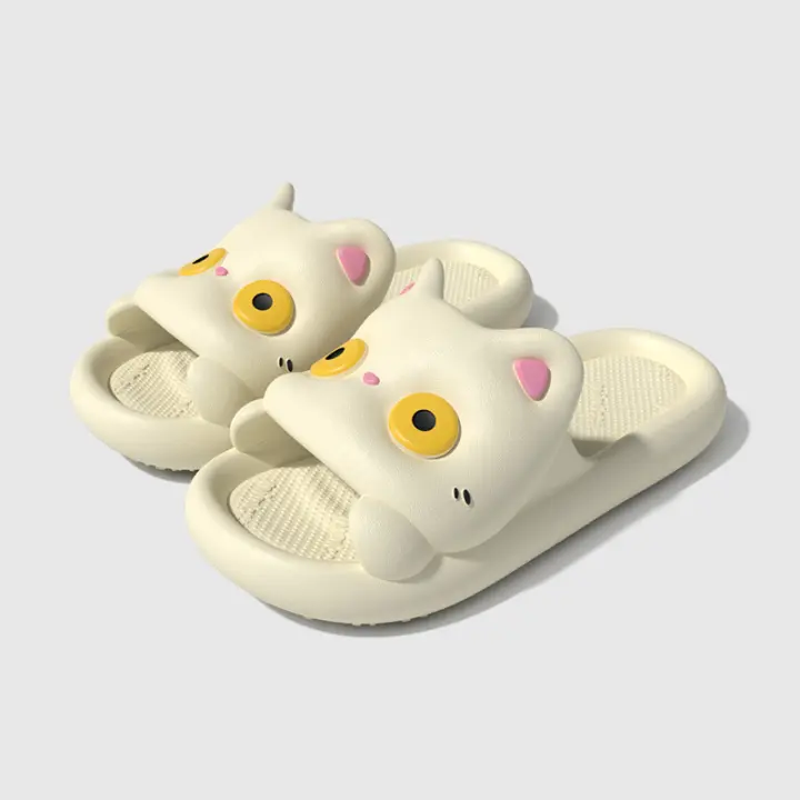 Lindo gato de la suerte de dibujos animados zapatillas de verano nuevo interior hogar baño baño gato sandalias - 1