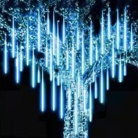 Guirnalda de luces Led de lluvia de meteoritos, 8 tubos, guirnaldas de calle, decoraciones de árboles de Navidad para exteriores, luces de jardín de hadas de Año Nuevo - details 0