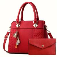 Bolsa de regalo para mamá Nueva Bolsa de mano de lujo ligera y sencilla de gran capacidad Bolsa de mamá con textura bordada Bolso bandolera de un solo hombro Conjunto de varias piezas Regalo de gratitud con letras - details 7