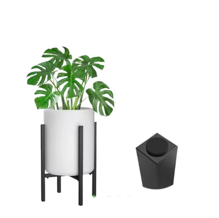 Soporte de flores de Cruz de Hierro, moderno y minimalista, para balcón, planta verde - 1