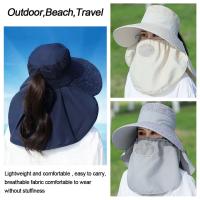 Verano al aire libre pesca caza senderismo sombrero cara y cuello protección UV cubierta protectora oreja solapa mujeres sombrero - details 7