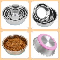 Cuenco para perros con fondo de silicona, comederos antideslizantes de acero inoxidable para mascotas, cuencos para perros y gatos resistentes al calor, perros pequeños/grandes - details 1