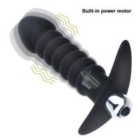 Embalaje privado Vibrador de silicona sexy con forma de consolador Anal Plug 1/10 Velocidad ajustable Masajeador de próstata Butt Bead Estimulación Juguete sexual para parejas - details 3