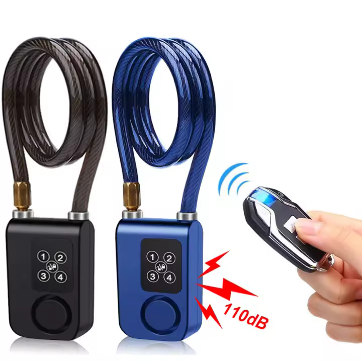 Alarma de Vibración para Motocicleta Anchtek con Control Remoto Inalámbrico 110dB Cable de Bloqueo Impermeable para Scooter y Bicicleta - 1