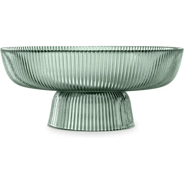 Cuenco de Cristal para Frutas Bol Grande Decorativo de Cocina Verde Ideal para Snacks Dulces - 1