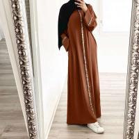 Elegante Falda Maxi de Caftán de Secuencia Larga Vestido Islámico de Moda para Mujeres - details 9