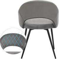 Terciopelo, Silla Acolchada con Reposabrazos, Patas de Metal, Diseño Elegante, para Comedor, Sala de Estar, Dormitorio, Cocina, Gris LDC82GY - details 5