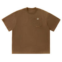 Vintage bordado diseño algodón manga corta camiseta hombre primavera verano suelto casual pareja tendencia camiseta - details 4