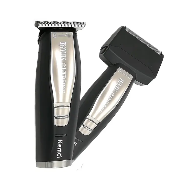 Kemei-Afeitadora eléctrica 2 en 1 para hombre, recortadora de barba y pelo de cabeza baldeada de 0mm, maquinilla de afeitar recíproca, máquina de afeitar con acabado - 1