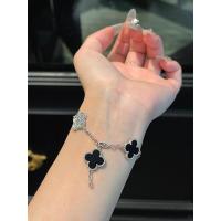 Delicadas pulseras de trébol de cuatro hojas en oro de 14 quilates para mujer, joyería de flores de la suerte - details 7