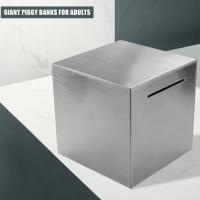 Hucha segura hecha de acero inoxidable, caja de seguridad, Banco de ahorro de dinero para niños, solo puede ahorrar la hucha que no se puede quitar - details 4