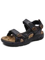 Sandalias de verano para hombre, gruesas, de capa, con puntera abierta, de cuero vacuno, zapatos de playa para hombre, suaves, de moda, de gran tamaño, para exteriores, informales. - details 3