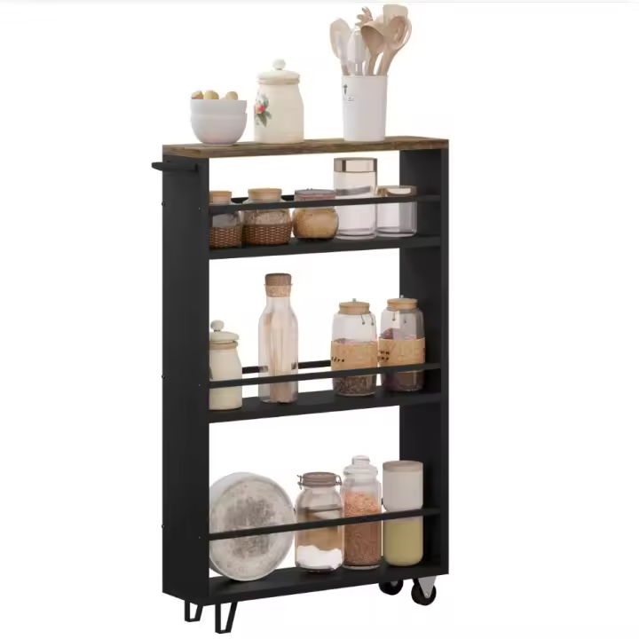 Carrito de Cocina de 3 Niveles Organizador de Almacenamiento con Rodillas para Hogar, Oficina, Almacenamiento de Cocina - 1