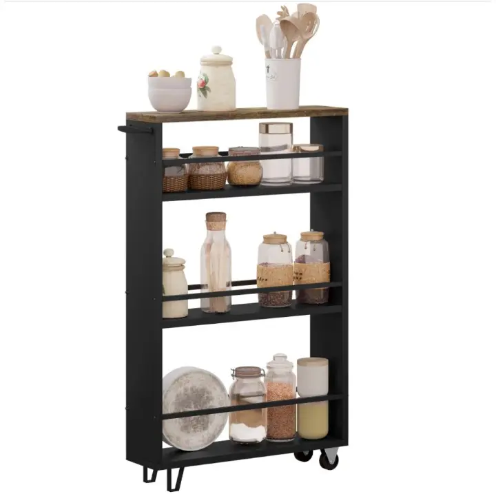 Carrito de Cocina de 3 Niveles Organizador de Almacenamiento con Rodillas para Hogar, Oficina, Almacenamiento de Cocina - 1