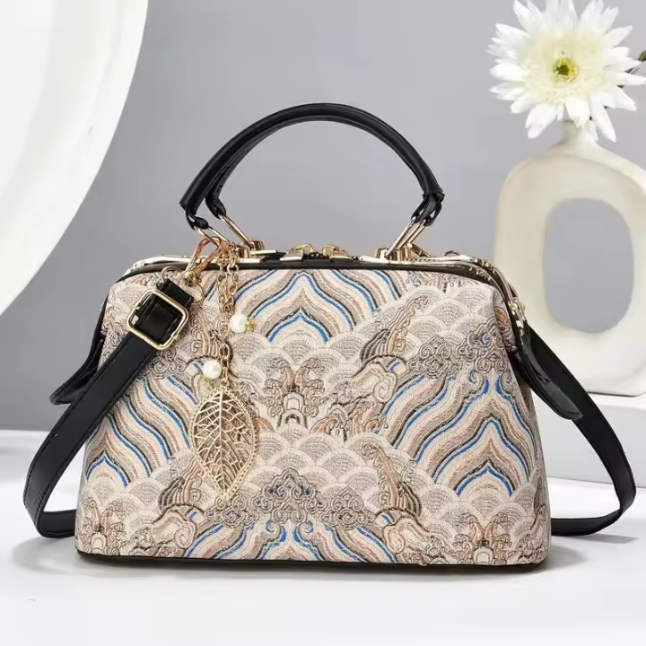 Bolso pequeño de gran capacidad con estampado de moda para mujer, bandolera de hombro informal cuadrada pequeña a juego, mochila de lujo de alta gama - 1