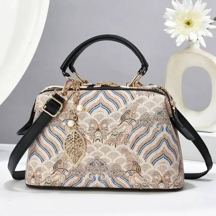 Bolso pequeño de gran capacidad con estampado de moda para mujer, bandolera de hombro informal cuadrada pequeña a juego, mochila de lujo de alta gama - 1