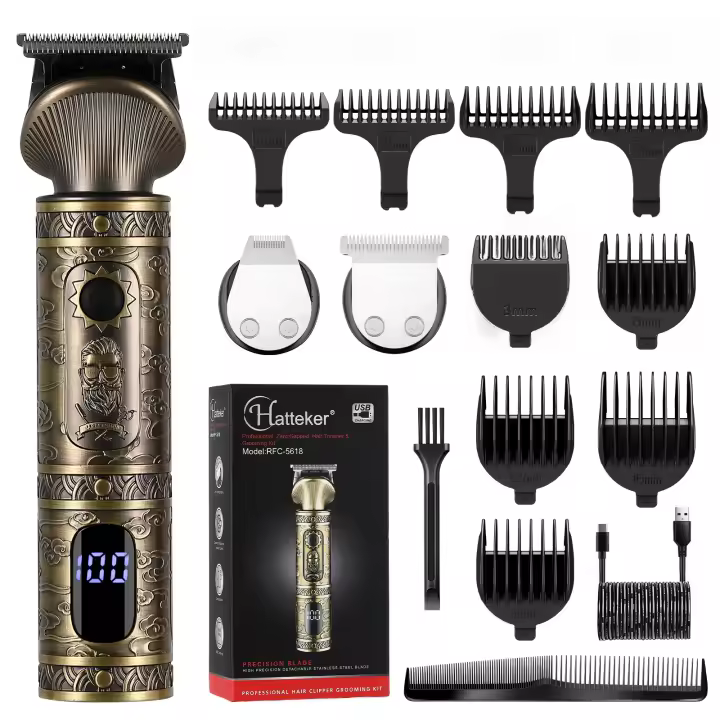 Set de Cortapelos Eléctrico Rotativo Hatteker Máquina de Afeitar para Hombres - 1