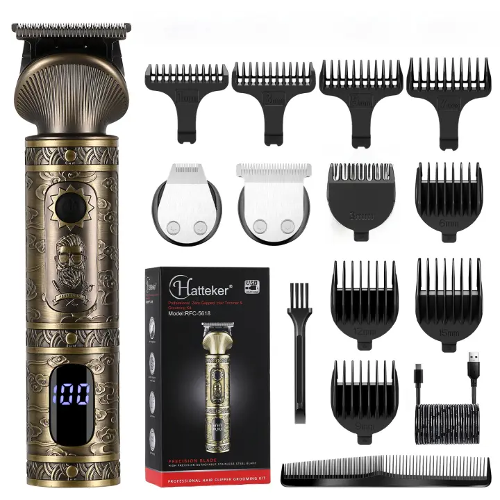 Set de Cortapelos Eléctrico Rotativo Hatteker Máquina de Afeitar para Hombres - 1