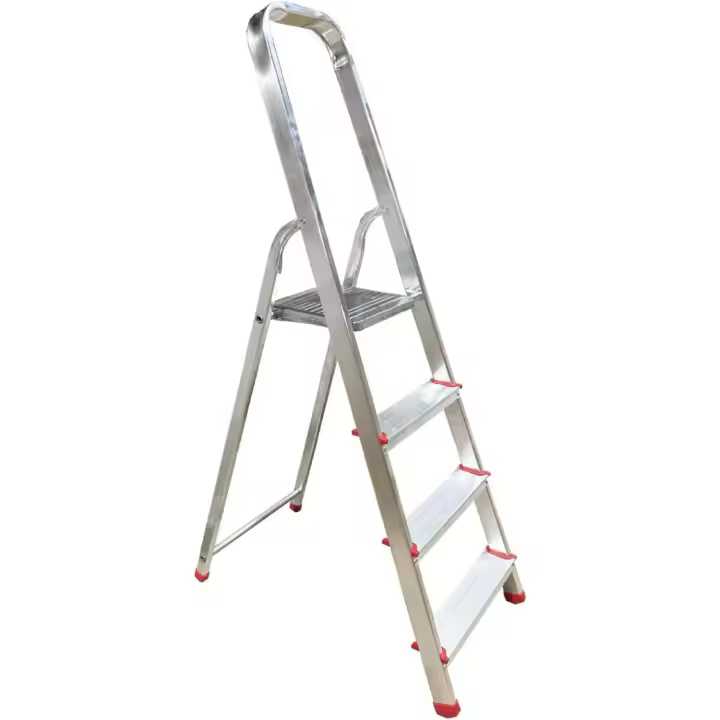 Escalera de Aluminio, Multiusos, Antideslizante, Ligera y Resistente, Escalera Doméstica, Fácil Transporte (4 peldaños) - 1