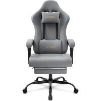Silla de Juego Ergonómica Oficina con Soporte Lumbar Masaje y Reposapiés Extraible - details 15