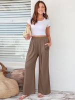 Pantalones sueltos y cómodos de pierna recta, pantalones de mujer con cintura elástica para - details 19