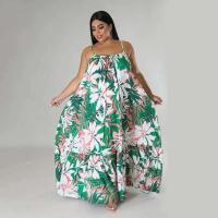 Vestidos de talla grande 5XL 4XL para mujer, batas con volantes en cascada, vestido holgado informal de estilo callejero con estampado de verano y otoño, vestido Maxi de talla grande - details 15