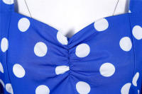 Vestido de fiesta elegante con lunares y mangas de mariposa para mujer, estilo veraniego. - details 11