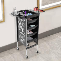 Carro de peluquería de 5 niveles, carrito de salón con cajones de acero inoxidable, plástico 38*88 cm/14,96*34,64 pulgadas para barbería, salones de belleza, tiendas de mascotas - details 0
