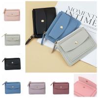 Monedero de cuero multifuncional para mujer, tarjetero pequeño con cremallera Simple, cartera corta para mujer - details 1