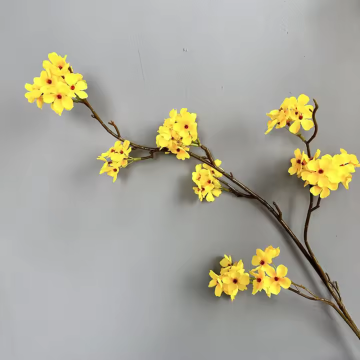 Ramas de flor de pera artificiales de 100cm, flor de pera de seda elegante y Flexible, plantas falsas de plástico hechas a mano, decoración para balcón - 1