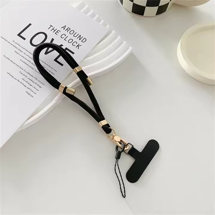 Cordón corto de nailon y Metal de lujo para teléfono, cordón para colgar pantalones, accesorios, llavero antipérdida elegante, cuerda para muñeca - 1
