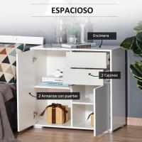 Cocina de Estilo Blanco Brillante 2 Puertas, 2 Cajones, Marco Ajustable, Apertura a Presión, Almacenamiento para Dormitorio Salón - details 6