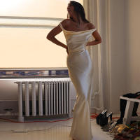 Maemukilabe Vestido largo de cóctel elegante sin espalda para mujer, vestido de noche vintage de cintura alta para mujer - details 8