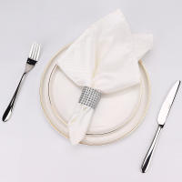 Servilleteros de diamantes de imitación para boda, decoración ostentosa PARA CENA, elegantes anillos de servilleta dorados y plateados, suministros para fiestas, 100 piezas - details 3